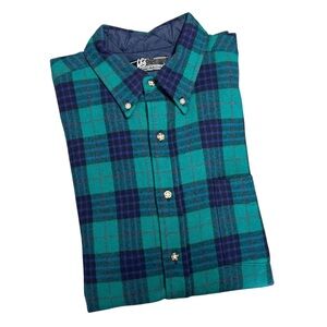 Pendleton LOBO Wool Flannel Shirt Men size Large L Medium Green Blue Plaid USA